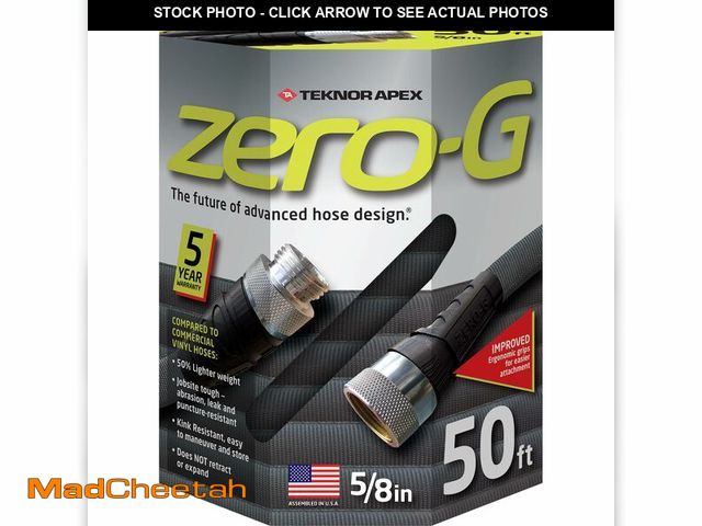 Lot 74-14055072 - zero-G 4001-50 Lightweight, Ultra Flexible, Durable, Kink-Free Garden Hose, 5/8-Inch by 50-Feet,Blac...