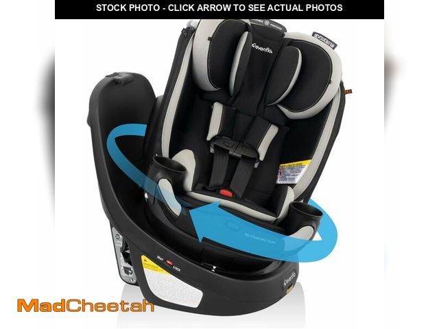 Lot 74-13419435 - Evenflo Revolve360 Slim 2-in-1 Rotational Car Seat with Quick Clean Cover (Salem Black) - USED