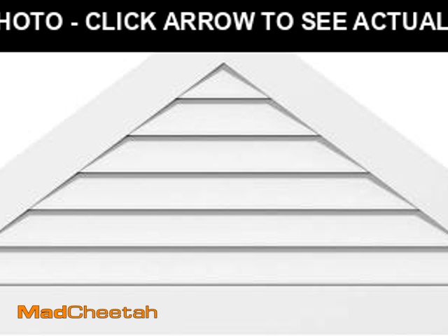 Lot 74-12367458 - Ekena Millwork GVPTR32X1501SF Triangle Surface Mount PVC Gable Vent, Factory Primed White - UNUSED