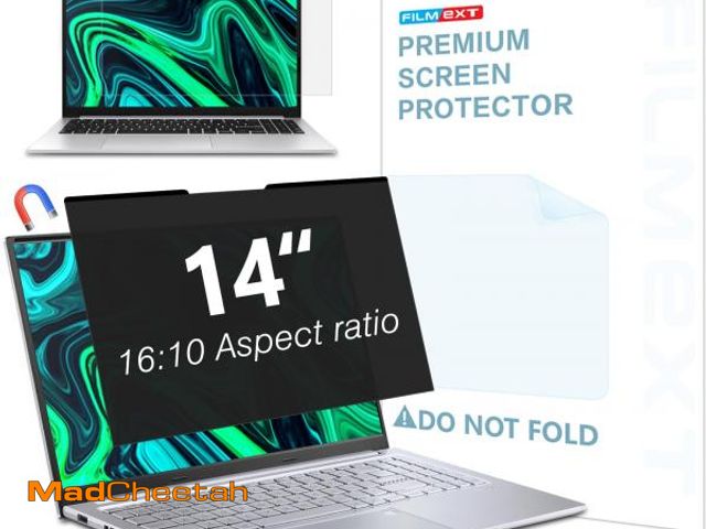 Lot 74-12306531 - FILMEXT Magnetic Laptop privacy screen 14 inch for 16:10 Widedisplay, Removable Laptop Privacy Scree...
