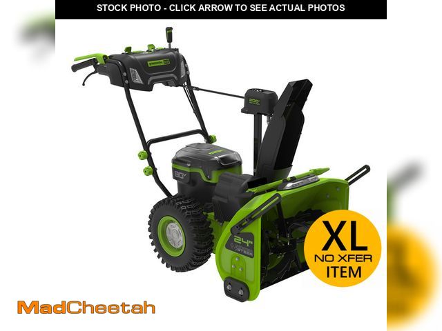 Lot 74-13777913 - (MISSING HARDWARE) Greenworks 80V 24" Gen 2 Dual Stage Zero-Turn Snow Blower (3) 4ah Batt - USED