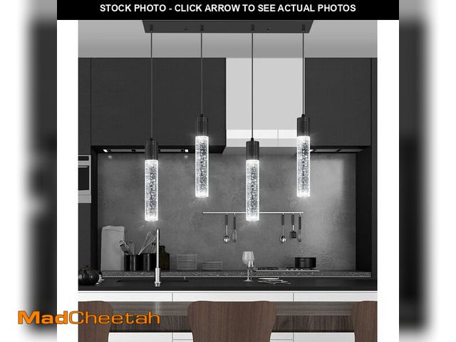 Lot 74-13709475 - dolria 4-Lights Mini Modern Crystal Chandeliers for Kitchen Island Pendants Lighting Fixture LED Cei...