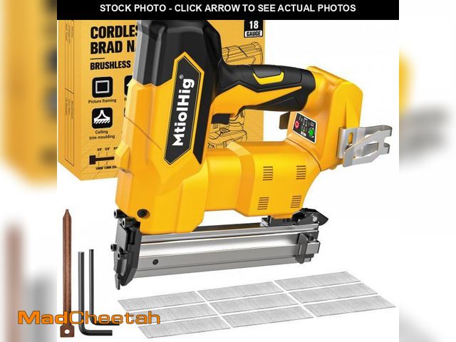 Lot 74-11548403 - Cordless 18GA Brad Nailer for Dewalt 20V Max, 18 Gauge Nail Gun with 1000 Nials for Wood Carpentry, ...