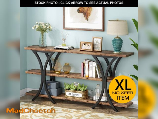 Lot 74-12688951 - Tribesigns 70.8 Inch Narrow Console Table, Long Sofa Table Entry Table with 3 Tier Storage Shelves f...