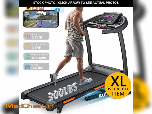 Lot 74-12578154 - 3.5HP Folding Treadmill, 300lb Capacity, 15 Levels Auto Incline Treadmills for Home Running and Walk...