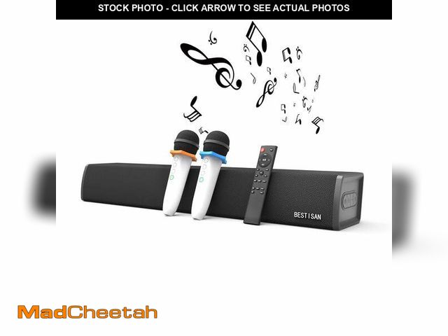 Lot 74-12779882 - BESTISAN Karaoke Soundbar with Bluetooth 5.0, 2 Wireless Microphones for Adults and Kids, Speaker fo...
