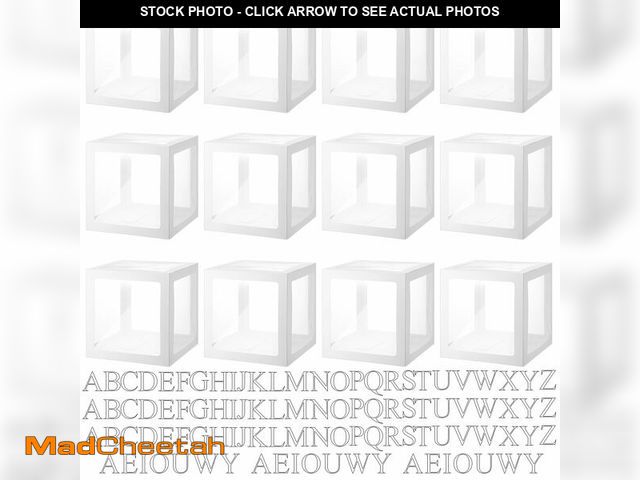 Lot 74-14053610 - Thyle 12 Pcs Transparent Balloon Boxes Clear Balloon Boxes with 99 Letters for Baby Shower Gender Re...