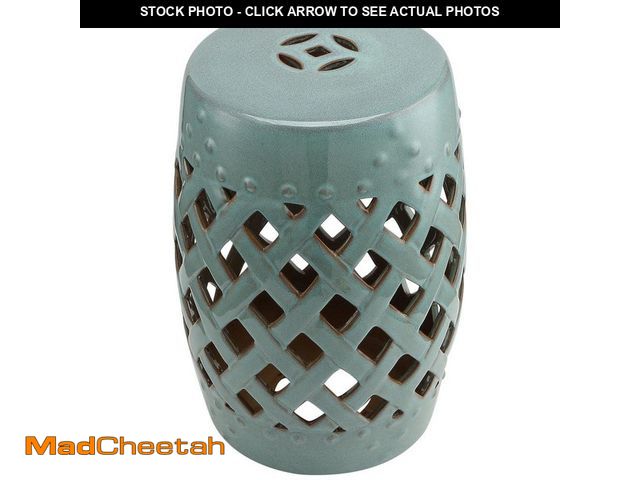 Lot 74-14312914 - Outsunny Antique Blue Ceramic Garden Stool - UNUSED