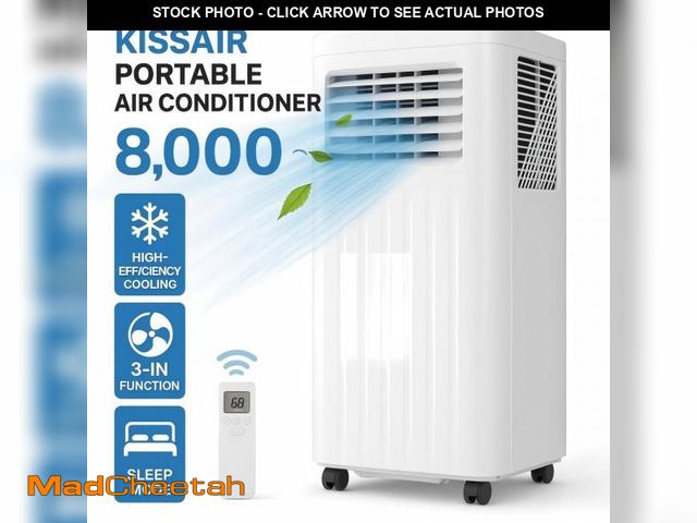 Lot 74-12480214 - KISSAIR Portable Air Conditioner 8000 BTU Ashrae, 3-in-1 Portable AC, Dehumidifier &amp; Fan with 24...
