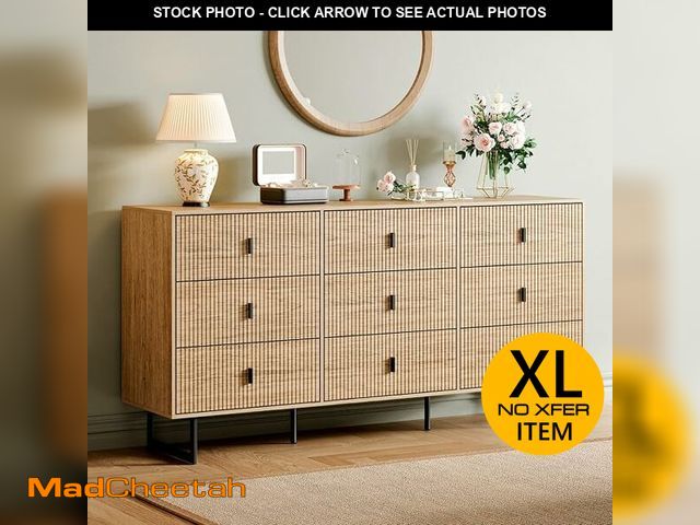 Lot 74-12661513 - (TOP BOARD IS CRACKED) Chrangmay Modern Chest of Drawers with 9 Drawers,Deep Drawers,Clothes Organiz...