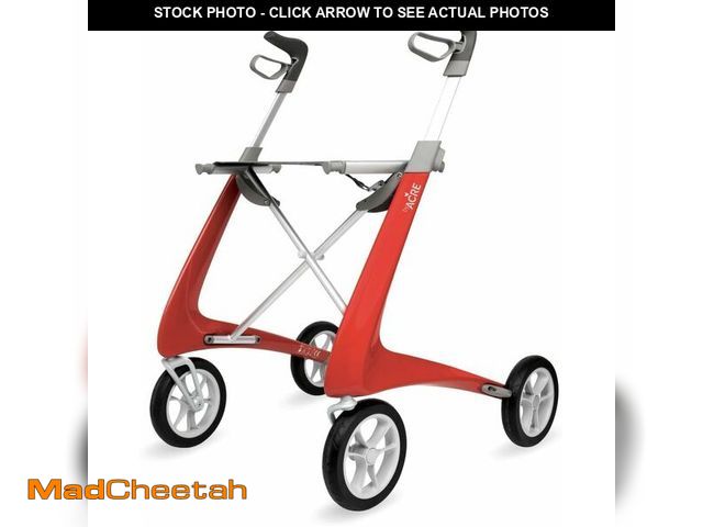 Lot 74-13582194 - ByACRE Carbon Ultralight Rollator Walker With Organizer Bag, Wide Track, 18.5" x 24" Seat (W x H), R...