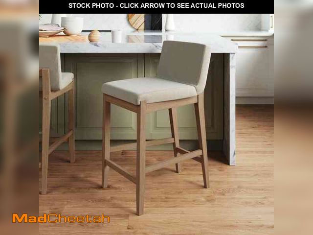 Lot 74-12773853 - Nathan James Gracie 24 in. Modern Counter Height Bar Stool with Back, Brushed Light Brown Wood Legs,...