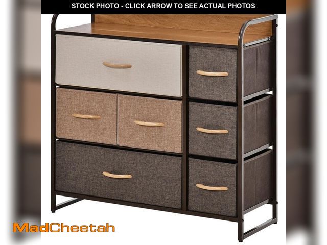 Lot 74-14601729 - HOMCOM 31.5 in. x 11.5 in x 31 in. 7-Drawer Dresser, Fabric Drawers, 3-Tier Storage Organizer for Be...