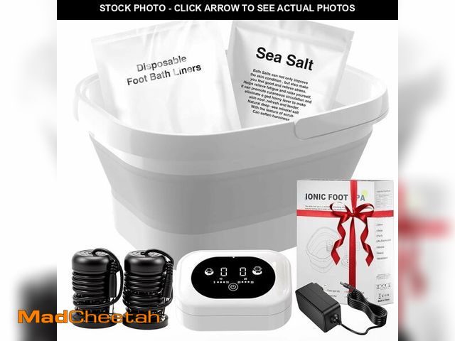 Lot 74-14427653 - Ionic Foot Bath Detox Machine,Foot Detox Foot Bath Soak Tub with 2 Arrays,80 Disposable Foot Spa Lin...