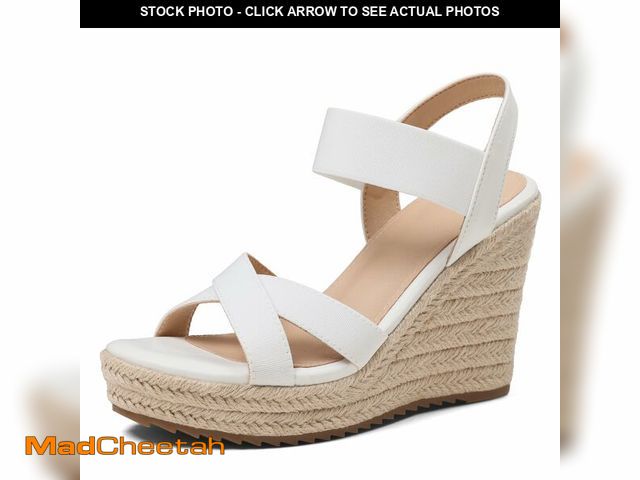 Lot 74-13627693 - mikarka Women's Open Toe Espadrilles Wedge Sandal Slip On Elastic Ankle Strap Platform Sandals Dress...