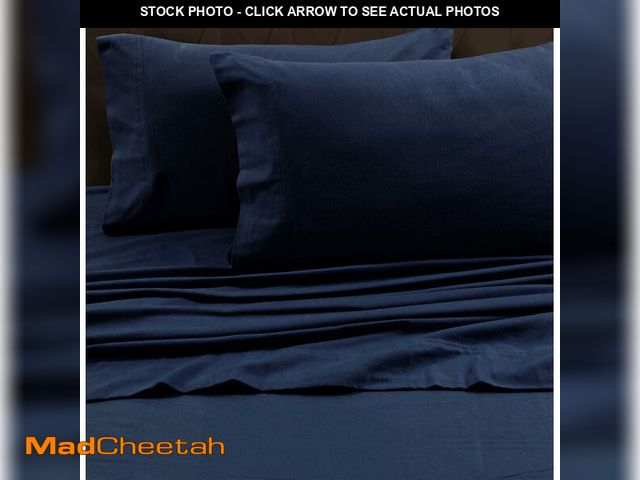 Lot 74-12460331 - Tribeca Living Queen Luxury Solid Flannel Extra Deep Pocket Fitted Sheet, Fits up to 24" Mattress, D...