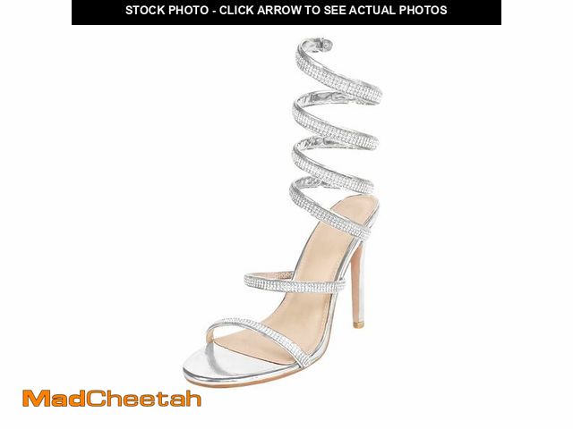 Lot 74-12709599 - Baffoloo Womens's Rhinestone Sparkly Heels for Women-Ankle Wrap Up Strappy Prom Party Banquet Evenin...