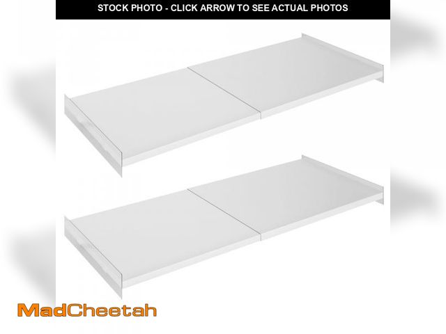 Lot 74-12524699 - Adjustable Closet Organizer Shelf, 17-31" Tension Shelf with Heavy-Duty Adhesive - 2 Pack DIY Expand...