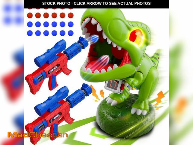 Lot 74-13953740 - Realistic Dinosaur Moveable Shooting Toys, 2 Pack Launchers with Aiming, Roaring Dino Eyes &amp; Bel...