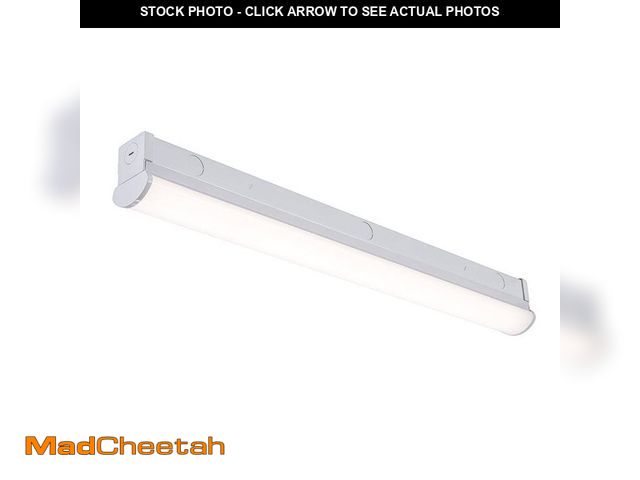 Lot 74-12692126 - Commercial Electric 2 ft LED Garage Workshop Ceiling Strip Light Fixture Shop Light Hardwire 1800 Lu...