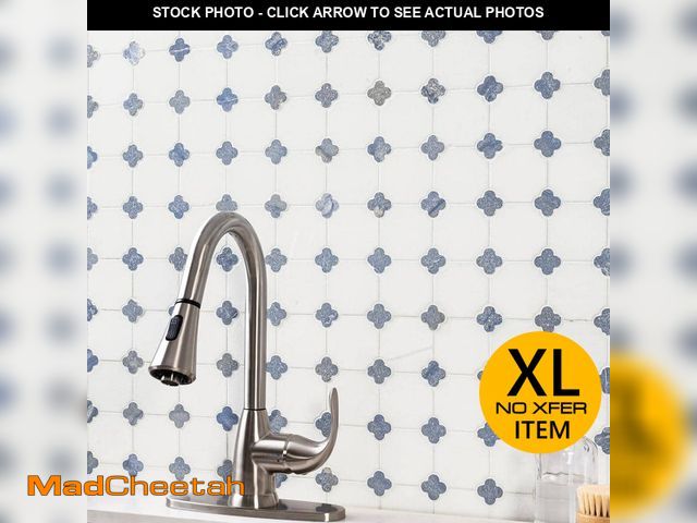 Lot 74-13611273 - 12 Cases-Azula Floret 12x12 in. x10 mm Polished Marble Mosaic Tile with White Marble and Blue Accent...