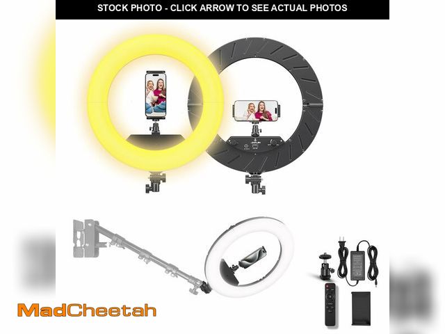 Lot 74-14298462 - JJ JIANJIN 18 inch Ring Light Kit,55W,NO Wall Mount Triangle Boom Arm (18 inch) - USED