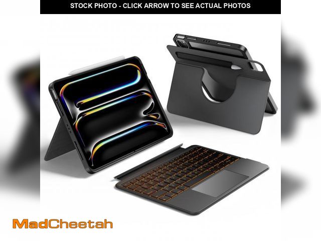 Lot 74-12437329 - HOU Detachable Keyboard Case only for iPad Pro 11 (M4 2024), Magnetic Rotatable Case with Keyboard f...