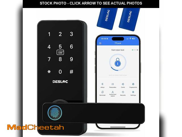 Lot 74-14598083 - DESLOC B200L Fingerprint Smart Lock with Handle for Front Door and Bedrooms - USED