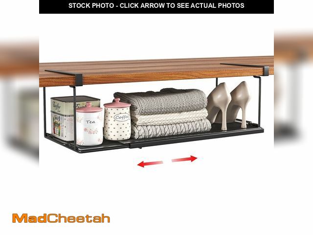 Lot 74-14052737 - SHINEWON Expandable Under Cabinet Shelf, Extendable Under Shelf Storage with 0.94 Inches Thick Clips...