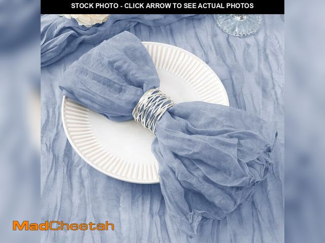 Lot 74-13568207 - DeZerlor 50 Pack Dusty Blue Cheesecloth Napkins Spring Easter Cloth Napkins Set of 50 Blue Dinner Na...