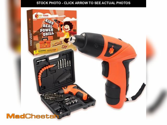 Lot 74-14210160 - JoyTown Kids Real Power Drill Set Ã¢â¬â Electric Cordless Drill Tool Kit for Children with Interc...