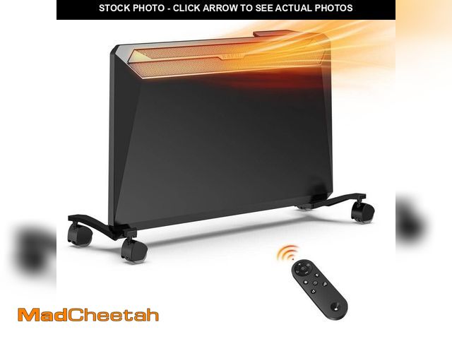 Lot 74-13038384 - Edendirect 1500 W 16.26 in Electric Ceramic Convection Space Heater in Black with Tip-Over Protectio...