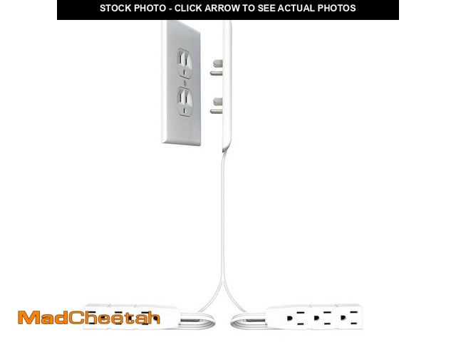 Lot 74-14362181 - Sleek Socket Two 8 ft. Ultra-Thin Electrical Outlet Cover with Side-by-Side 3-Outlet Power Strips an...