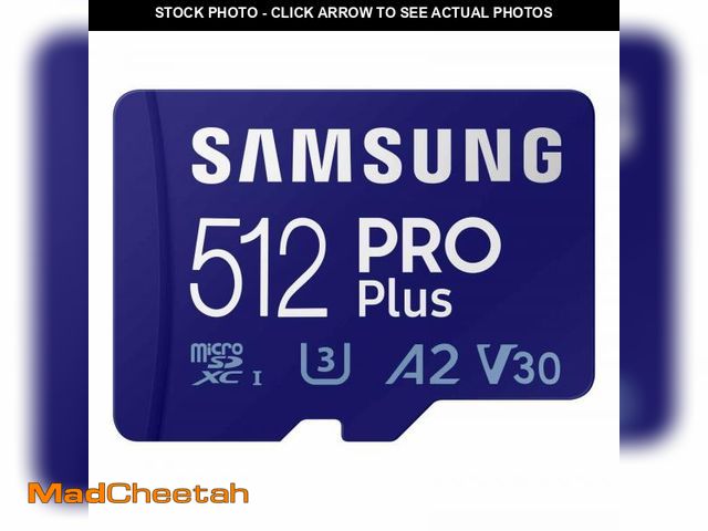 Lot 74-12441925 - Samsung PRO Plus microSD Memory Card + Adapter, 512GB microSDXC, Up to 180 MB/s, Full HD &amp; 4K UH...