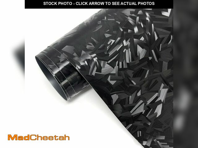 Lot 74-12700814 - Forged Carbon Fiber Wrap, Gloss Black Vinyl Wrap for Cars Air Release Self Adhesive Sheet Film DIY C...