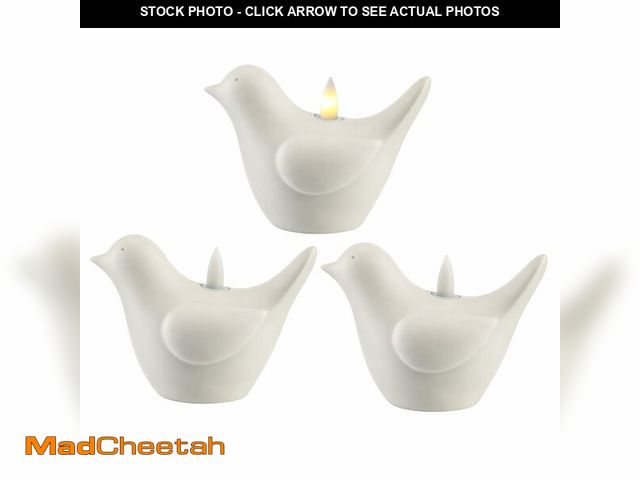Lot 74-14265452 - Bucherry 3 Pcs Flameless Candle Battery Operated LED Candles Resin Bird Candles LED Real Flame Techn...