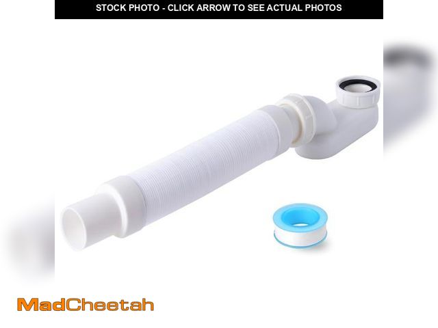 Lot 74-12304926 - Cinsda Bathtub Shower Drain Pipe, Low Profile Flat 1 1/2 P Trap Kit Flexible Freestanding Tub Drain ...