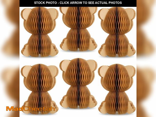 Lot 74-13721681 - Yeaqee 6 Pcs 3D Bear Honeycomb Centerpieces Paper Bear Baby Shower Decorations Table Centerpieces De...
