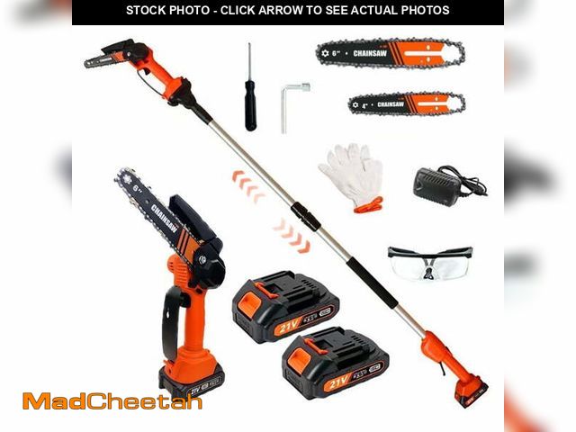 Lot 74-14587551 - LEXKUYI Cordless Pole Saw, Mini Chainsaw, Electric Pole Saw for Tree Trimming, Tree Trimmer Limb Bra...