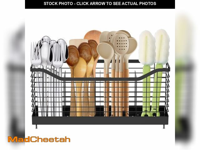 Lot 74-12717911 - TKSDWBLTY Utensil Holder Metal Counter Large Capacity Stable Cooking Utensil Organizer with 4 Nonsli...