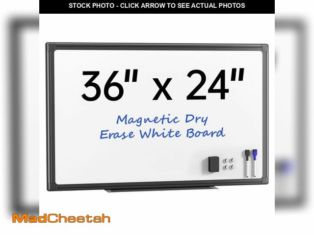 Lot 74-13786083 - VUSIGN 36" x 24" Magnetic Whiteboard for Wall, Dry Erase Board with Black Frame, Hanging White Board...