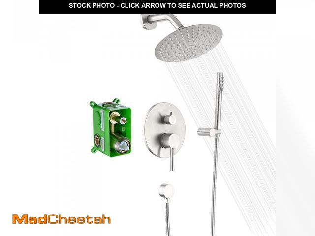 Lot 74-12257425 - SUMERAIN Wall Mounted Rainfall Shower System Brushed Nickel Shower Faucet Set with Handheld Sprayer ...