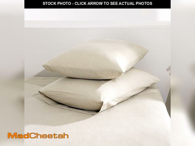 Lot 74-14154043 - TUMEI 100% Linen Pillow Cases King, Set of 2 King Size Linen Bed Pillow Shams Cover Washed Solid Col...