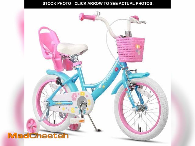 Lot 74-14311222 - Glerc Maggie 16 inch Kids Girls Bike for Ages 4-7 Years Old Children, Princess Style Kids Bicycle wi...