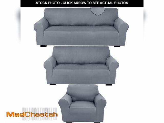 Lot 74-12880509 - Peryiter 3 Pcs Slipcover Set for Couch Furniture Covers for Sofa Loveseat Couch Arm Chair, Form Fit ...