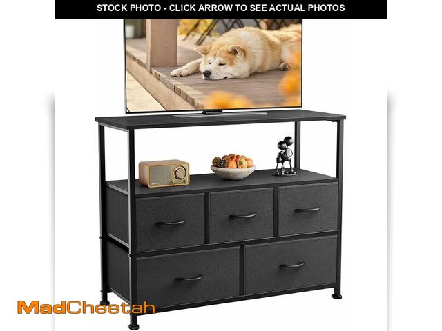 Lot 74-12543985 - DUMOS TV Stand Dresser for Bedroom with 5 Fabric Drawer,Entertainment Center for 45 inch Television,...