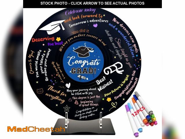 Lot 74-14338879 - REEGII 2026 Graduation Guest Book - Vinyl Record Style Guest Book for Graduation Party Decorations &...