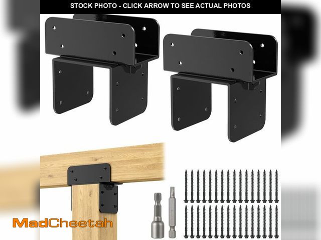 Lot 74-14263871 - 4x6 Sainless Steel Pergola Brackets(Actual Post/5.5"x5.5" Beams/3.5"x5.5"), 2-Pcs Post to Beam Brack...