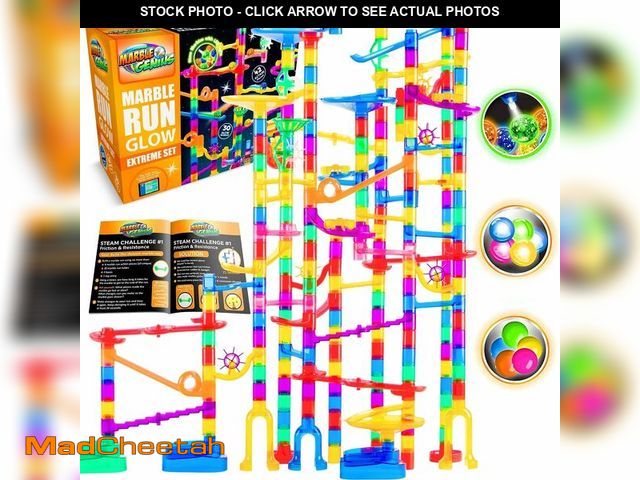 Lot 74-14299517 - Marble Genius Marble Run Race Track - 300-Piece Multicolor Glow Extreme Set - STEM Building Toy &amp...