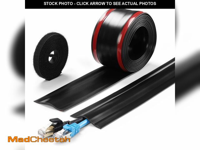 Lot 74-14205050 - 16.4ft Cord Cover Floor, Soft PVC Cord Covers for Wires on Floor, Self-Adhesive Floor Cable Cover Co...